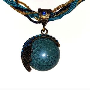 Handmade boho moon prism necklace